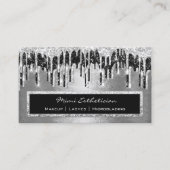 Professional Event Eyelash Silver Black Drip Metal Visitekaartje (Voorkant)