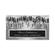 Professional Event Eyelash Silver Black Drip Metal