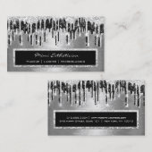 Professional Event Eyelash Silver Black Drip Metal Visitekaartje (Voorkant / Achterkant)