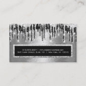 Professional Event Eyelash Silver Black Drip Metal Visitekaartje (Achterkant)