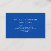 Professional Event Planner Cobalt Blue Visitekaartje (Achterkant)
