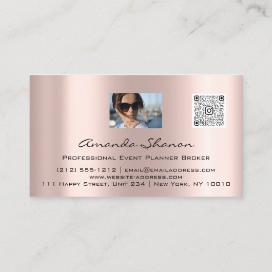 Professional Event Planner Couch QrCode Photo Logo Visitekaartje (Achterkant)