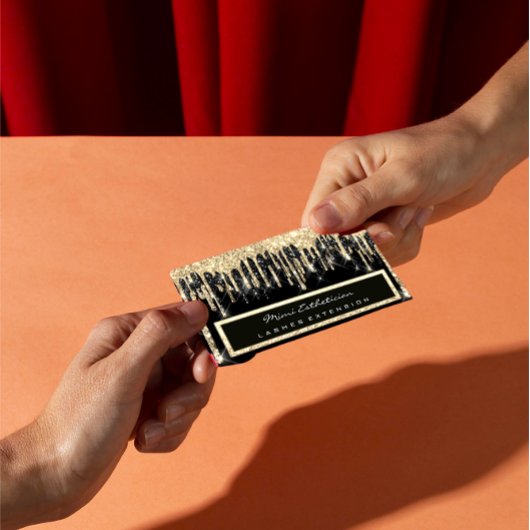 Professional Event Planner Eyelash Sepia Gold Drip Visitekaartje