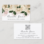 Professional Event Planner Roos White Logo QRCode Visitekaartje (Voorkant / Achterkant)