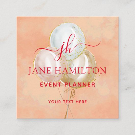 Professional Event Planner Vierkante Visitekaartje (Voorkant)