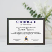 Professional Executive Achievement Certificate Art Informatiekaartje (Staand voorkant)