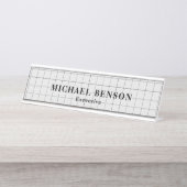 Professional Executive Black Gray Minimalist Bureau Naambordje (Voorkant)