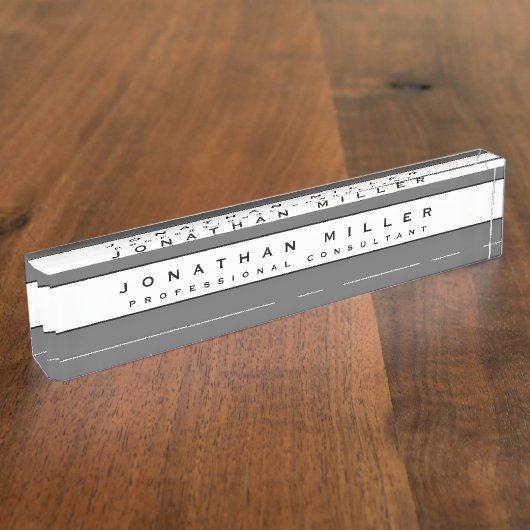 Professional Executive | Grijze en witte banner Naambordje (Zijkant)