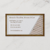 Professional Executive Mahogany Argyle Check Visitekaartje (Achterkant)