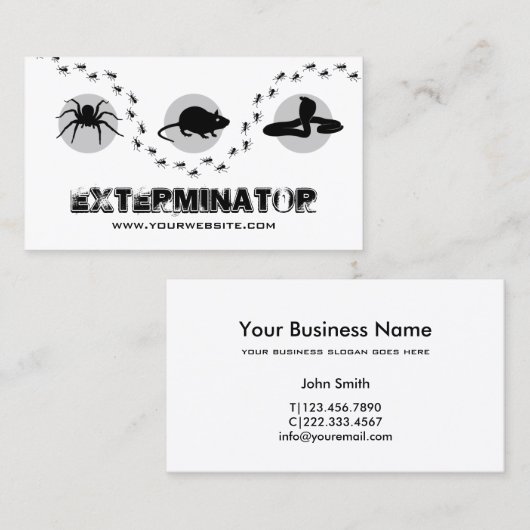 Professional Exterminator-test Visitekaartje (Voorkant / Achterkant)