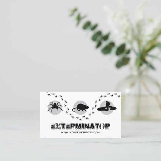 Professional Exterminator-test Visitekaartje (Staand voorkant)