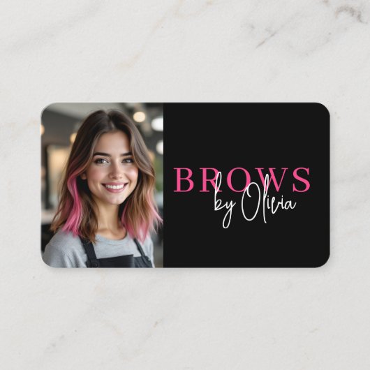 Professional Eyebrow Artist Photo QR Code Visitekaartje (Voorkant)