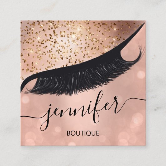 Professional Eyelash Extension Makeup Artist Skinn Vierkante Visitekaartje (Voorkant)