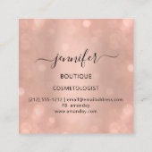 Professional Eyelash Extension Makeup Artist Skinn Vierkante Visitekaartje (Achterkant)