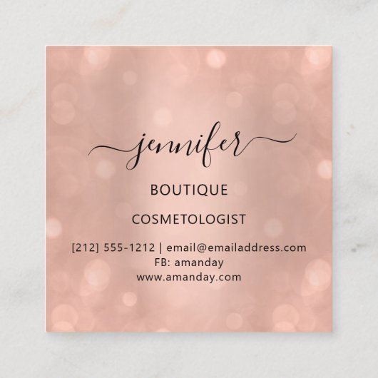 Professional Eyelash Extension Makeup Artist Skinn Vierkante Visitekaartje (Achterkant)