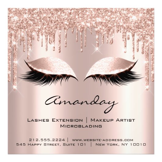 Professional Eyelash Extension Micorblading Roos Foto Afdruk (Voorkant)