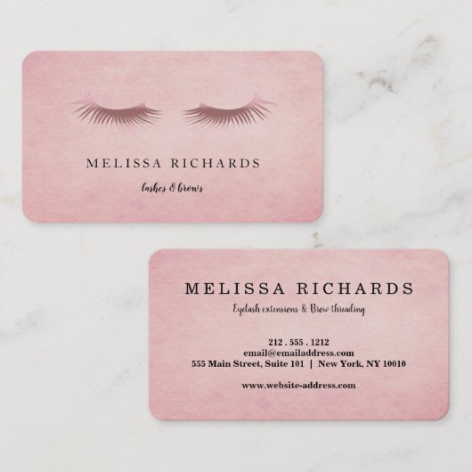 Professional Eyelashes Makeup Artist Black Busines Visitekaartje (Voorkant / Achterkant)