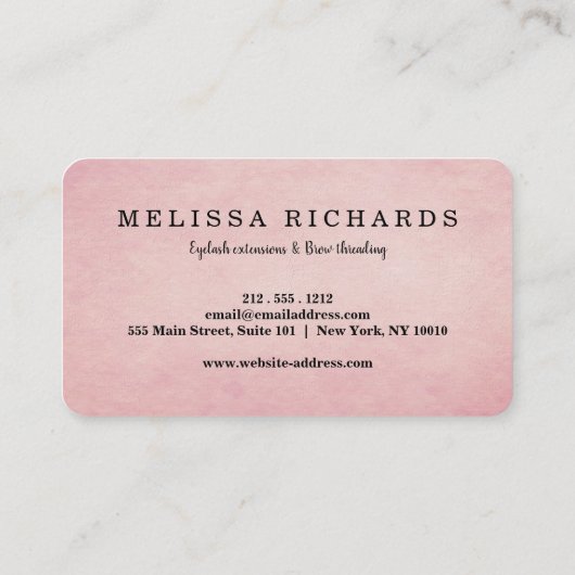 Professional Eyelashes Makeup Artist Black Busines Visitekaartje (Achterkant)