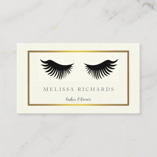 Professional Eyelashes Makeup Artist Black Busines Visitekaartje (Voorkant)