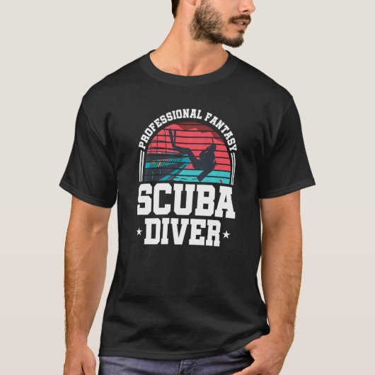 Professional Fantasy Scuba Diver Retro Div T-shirt (Voorkant)