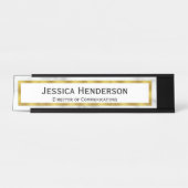 Professional Faux Gold en White Marble-look Bureau Naambordje (Voorkant)