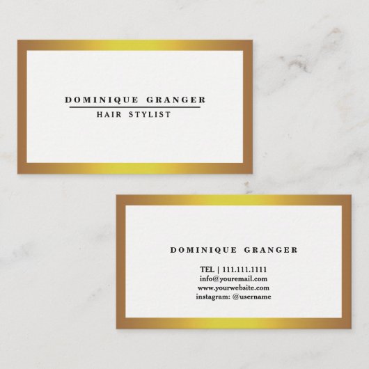 Professional Faux Gold en White Visitekaartje (Voorkant / Achterkant)
