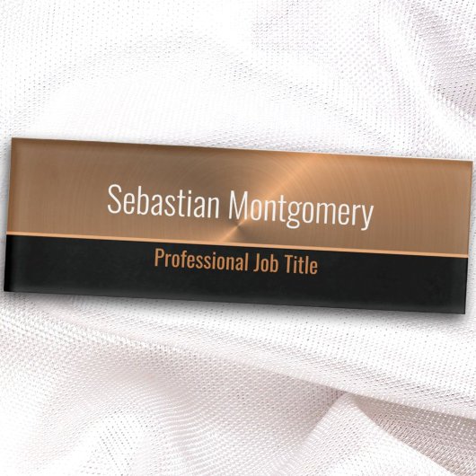 Professional Faux Metallic Copper Flare Sjabloon Naambadge