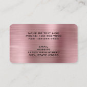 Professional Faux Metallic roze creditcard stijl Visitekaartje (Achterkant)