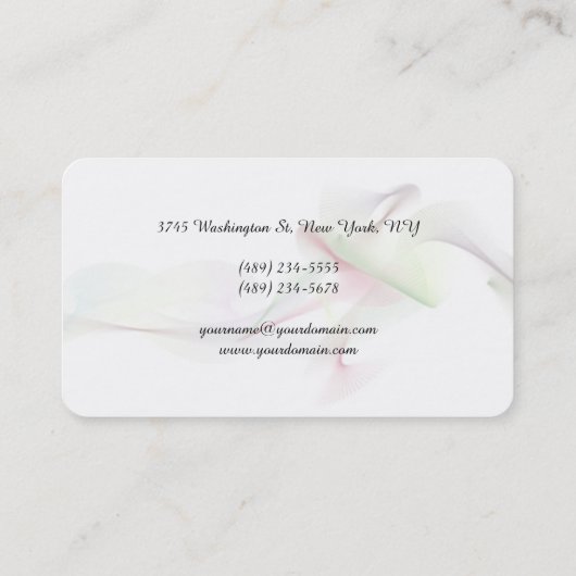 Professional Feminine Abstract Curve Roze Monogram Visitekaartje (Achterkant)