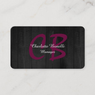 Professional feminine Modern Monogram minimalistis Visitekaartje