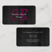 Professional feminine Modern Monogram minimalistis Visitekaartje (Voorkant / Achterkant)