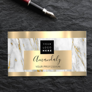 Professional Finance Investment Marble Gold Logo Visitekaartje