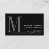 Professional Financial Planner Silver Black Visitekaartje (Achterkant)