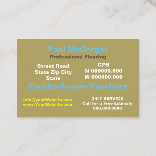 Professional Flooring Visitekaartje (Achterkant)