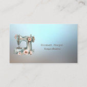 Professional Floral Sewing Machine Blue Visitekaartje (Voorkant)