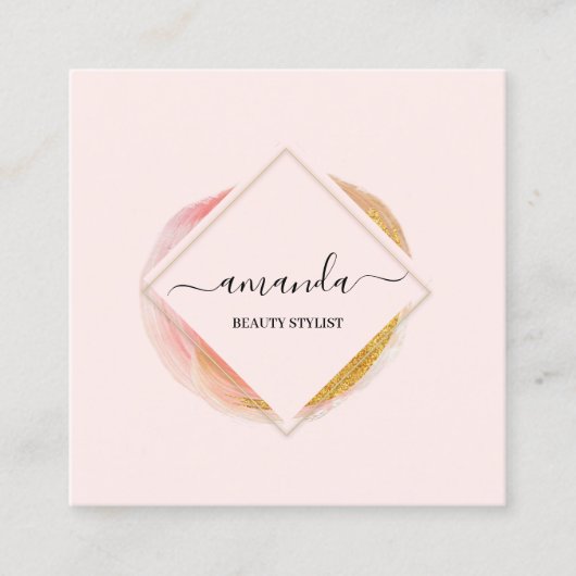 Professional Frame Beauty Studio Logo Makeup Body Vierkante Visitekaartje (Voorkant)