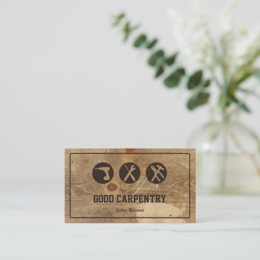 Professional Frame Wood Carpentry Repair Visitekaartje (Staand voorkant)