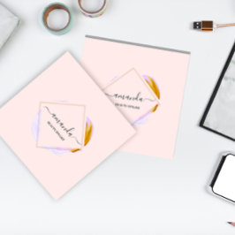 Professional Framed Gold Beauty Studio Logo Rose Vierkante Visitekaartje