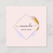 Professional Framed Gold Beauty Studio Logo Rose Vierkante Visitekaartje (Voorkant)