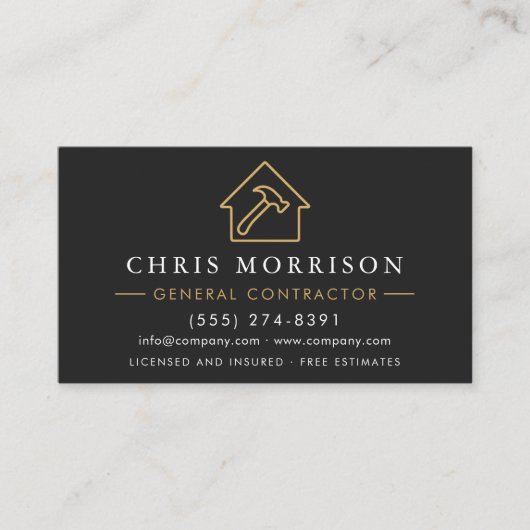 Professional General Contractor QR Code Visitekaartje (Voorkant)