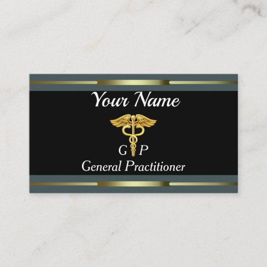 Professional General Practitioner Gold en Black Visitekaartje (Voorkant)