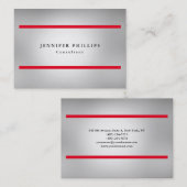 Professional Gewoon rood metallisch grijs originee Visitekaartje (Voorkant / Achterkant)