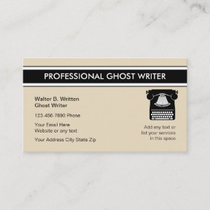 Professional Ghost Writer-Visitekaartjes Visitekaartje