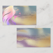 Professional Girl Face Silhouette Colorful Gold Visitekaartje (Voorkant / Achterkant)