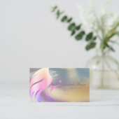 Professional Girl Face Silhouette Colorful Gold Visitekaartje (Staand voorkant)