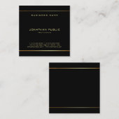 Professional Glam Gold Monogram Plain Luxe Chic Vierkante Visitekaartje (Voorkant / Achterkant)