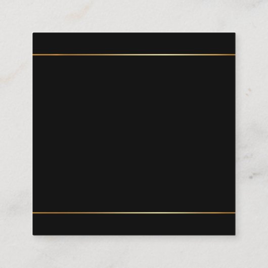 Professional Glam Gold Monogram Plain Luxe Chic Vierkante Visitekaartje (Achterkant)