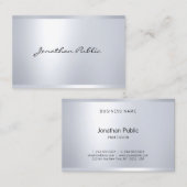 Professional Glam Silver Creative Modern Plain Top Visitekaartje (Voorkant / Achterkant)