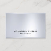 Professional Glamor Silver Artistic Modern Plain Visitekaartje (Voorkant)