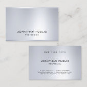 Professional Glamor Silver Artistic Modern Plain Visitekaartje (Voorkant / Achterkant)